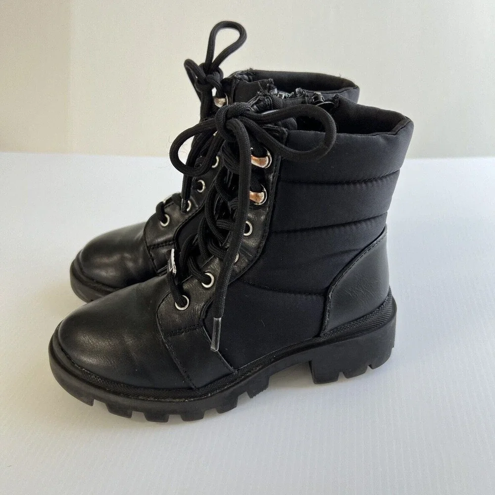 Mark Fisher Girls Combat Boots Size 11 Black Lace Up Lug Sole